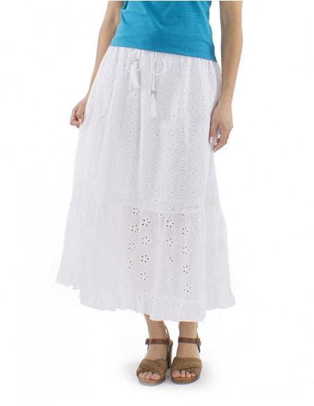 Long boho ruffled skirt