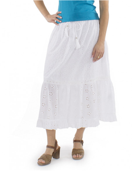 Long boho ruffled skirt