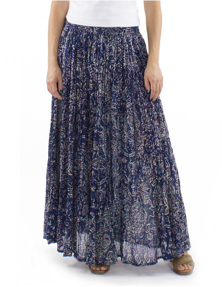 100% cotton long boho skirt