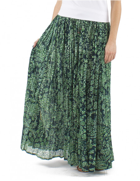 100% cotton long boho skirt