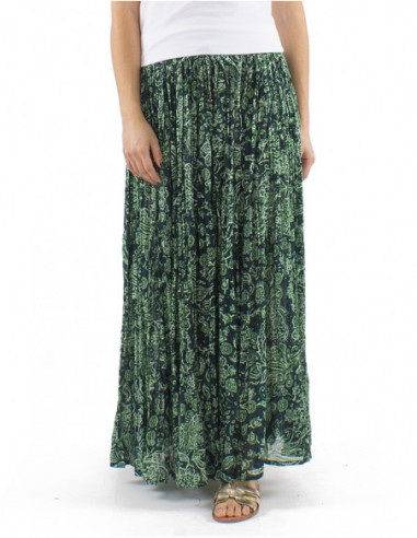 100% cotton long boho skirt