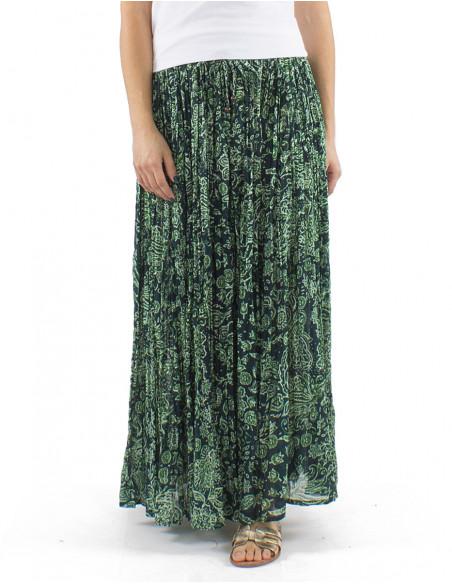 100% cotton long boho skirt