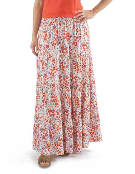 Jupe longue bohème fleurie romantique 