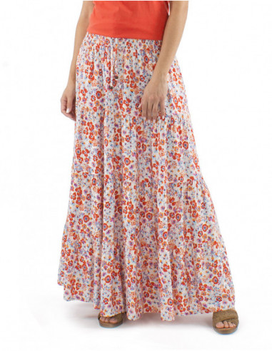 Jupe longue bohème fleurie romantique 