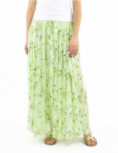 Pleated fabric long boho skirt 2