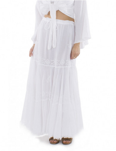 Handmade embroidered long skirt