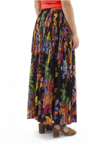 Long boho skirt tropical patterns