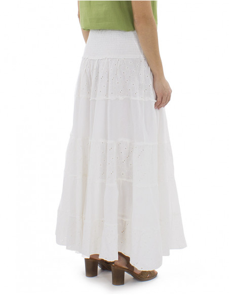 100% cotton long boho romantic skirt