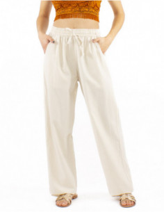 Pantalon droit large bohème chic coton 2