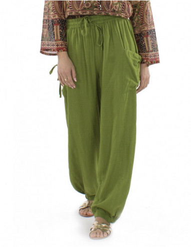 Boho chic pants with linen