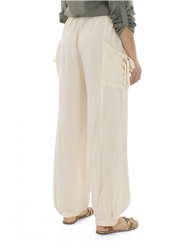 Boho chic pants with linen