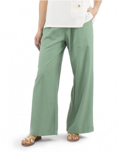 Classic cut pants with linen
