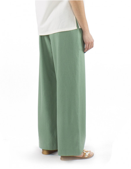Classic cut pants with linen