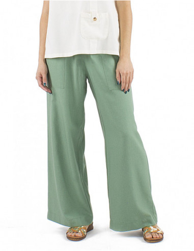 Classic cut pants with linen