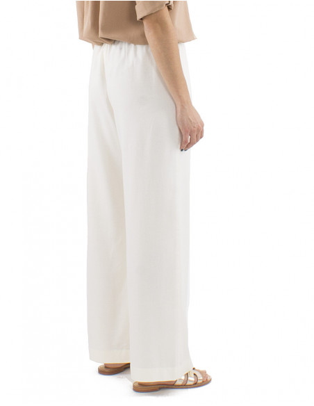 Classic cut pants with linen