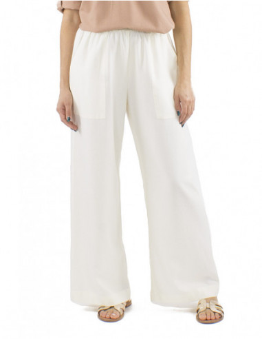 Classic cut pants with linen