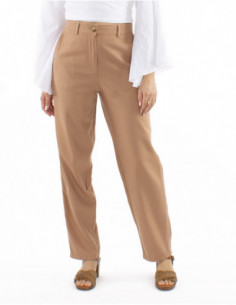 Tapered cut pants with linen