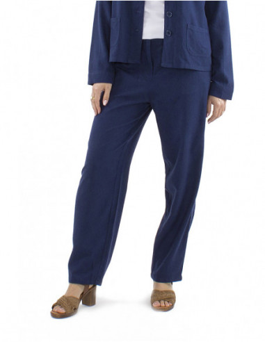 Pantalon coupe fuseau avec lin