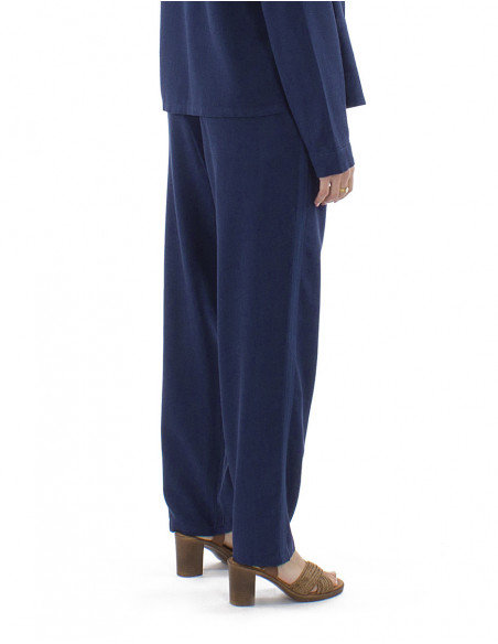 Pantalon chic coupe fuseau avec lin