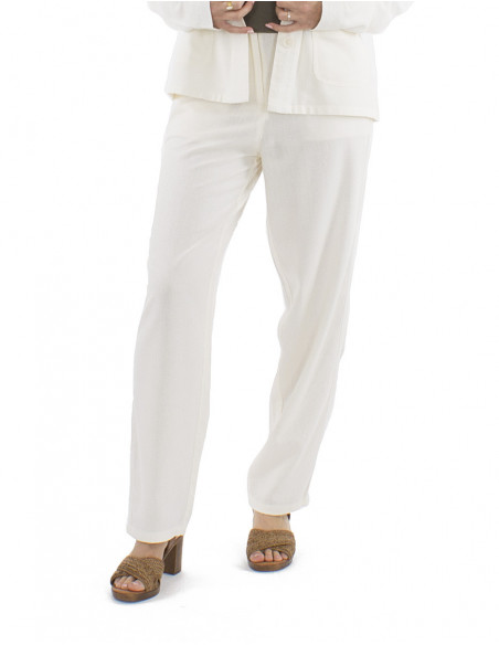Tapered cut pants with linen