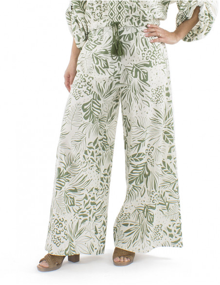 Boho pants jungle pattern