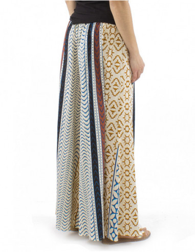 pantalon extra large coupe palazzo motif ethnique style africain