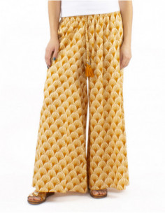pantalon extra large coupe palazzo motif ethnique style africain