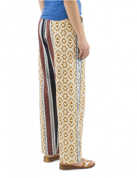 pantalon droit et ample motif ethnique style africain