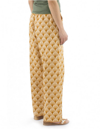 Pantalon large motif style africain