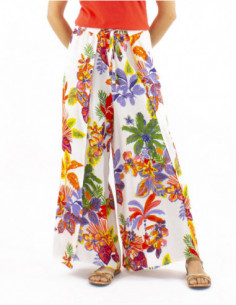 Wrap pants tropical pattern