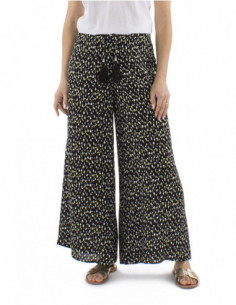Pantalon large coupe palazzo motif abstrait  2