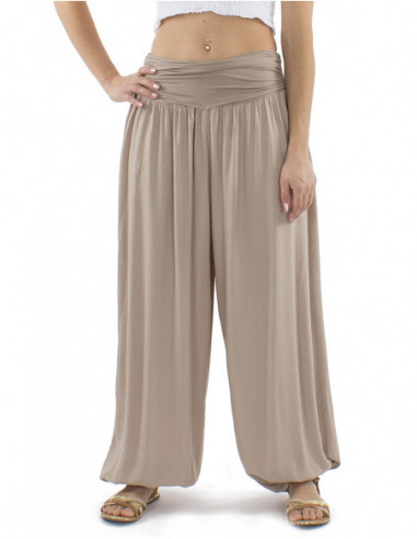 Fluid harem pants elastic waist