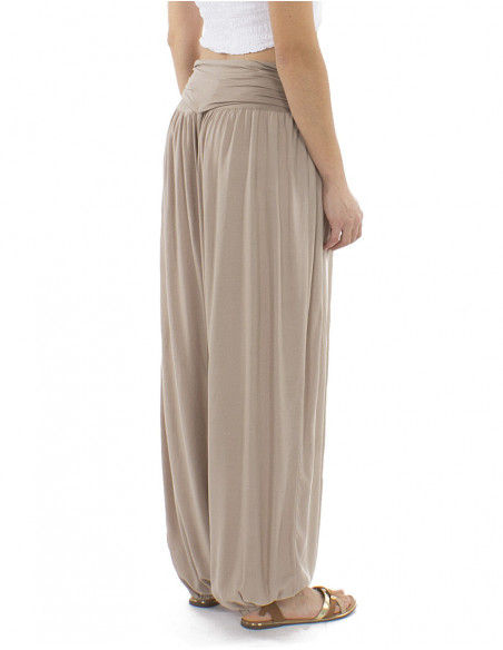 Fluid harem pants elastic waist