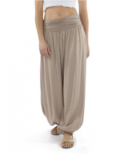 Fluid harem pants elastic waist