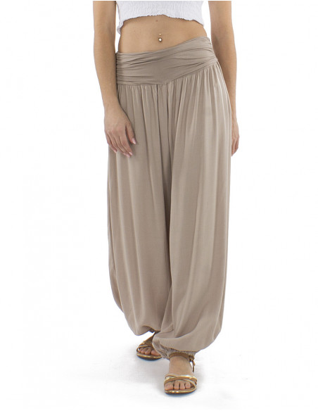 Fluid harem pants elastic waist