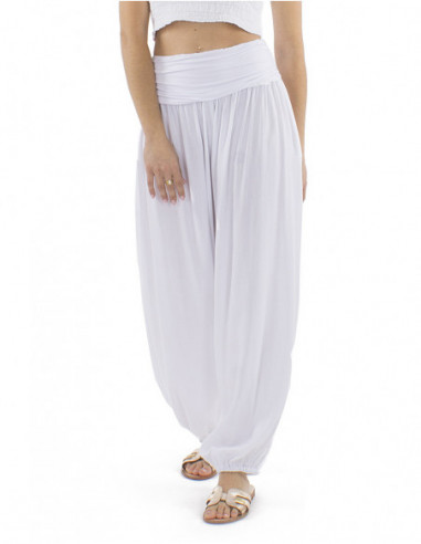 Fluid harem pants elastic waist