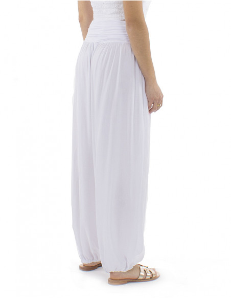 Fluid harem pants elastic waist