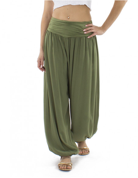 Fluid harem pants elastic waist