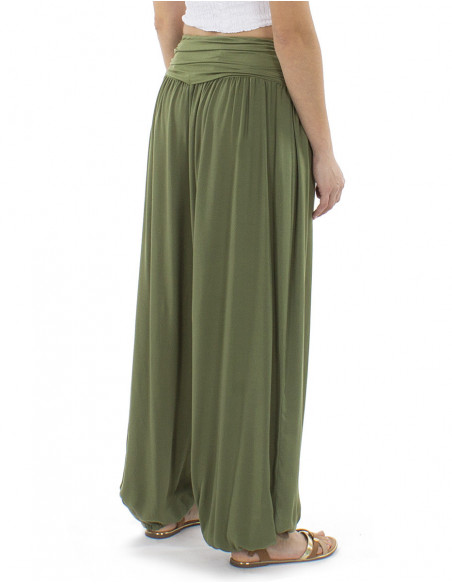 Fluid harem pants elastic waist