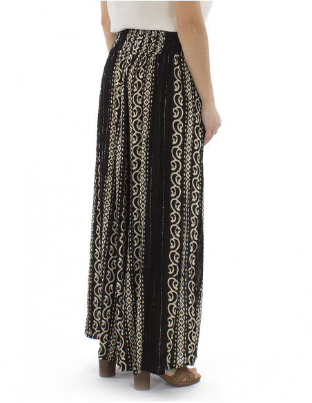 pantalon coupe large palazzo motif ethnique chic