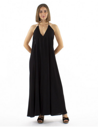 Robe longue dos nu, chic, fluide