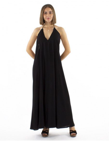 Robe longue dos nu, chic, fluide