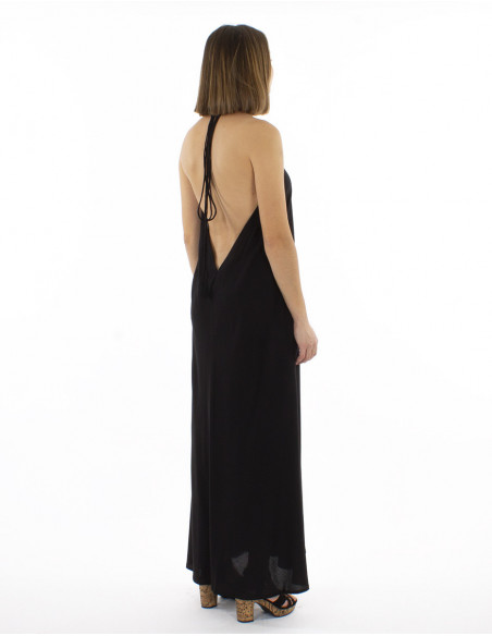 Robe longue dos nu, chic, fluide