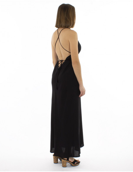 Robe longue dos nu, chic, fluide