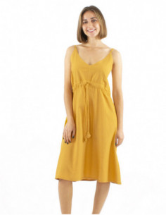 Robe bohème chic coton avec liens