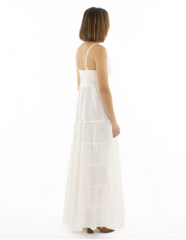 Robe longue à volants style ethnique