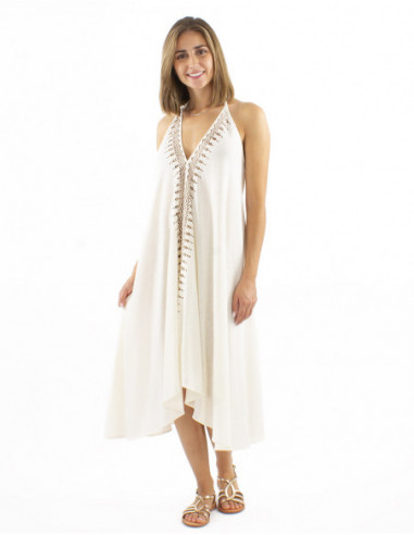 Robe midi dos-nu style ethnique