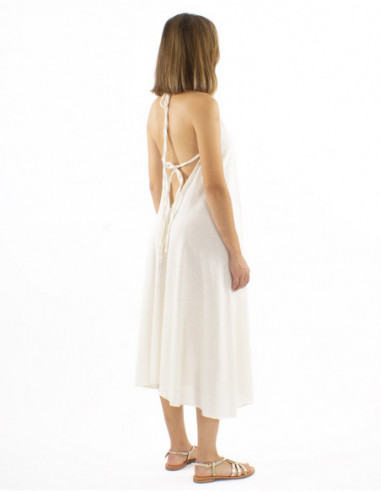 Robe midi dos-nu style ethnique