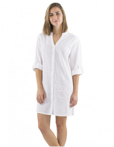 Robe tunique broderies anglaises bohème chic