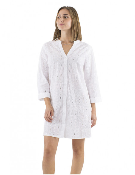 Tunic embroidered dress 100% cotton